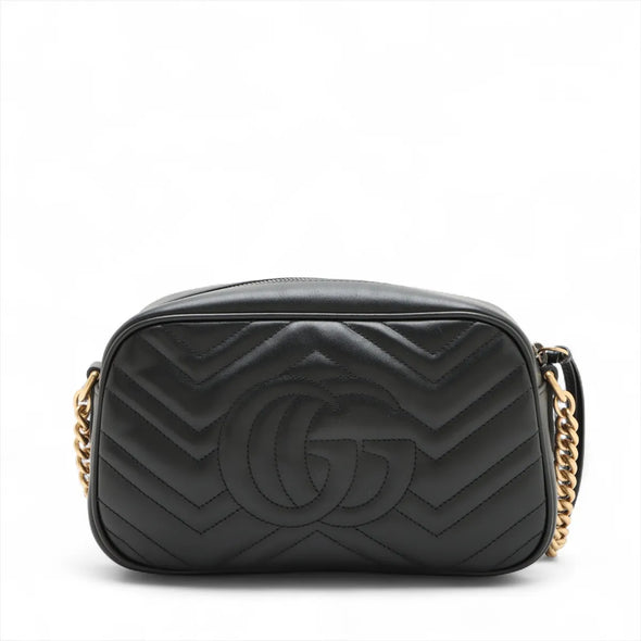 Gucci Black Leather GG Marmont Small Shoulder Bag  [Clearance Sale]