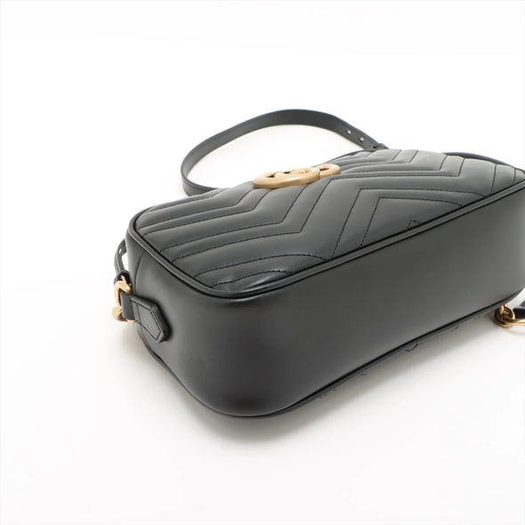 Gucci Black Leather GG Marmont Small Shoulder Bag  [Clearance Sale]
