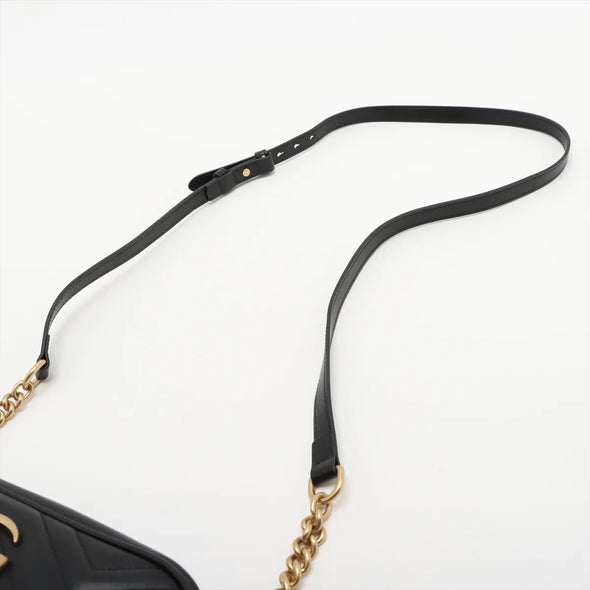 Gucci Black Leather GG Marmont Small Shoulder Bag  [Clearance Sale]