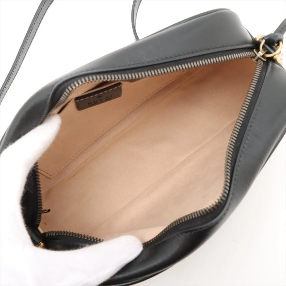 Gucci Black Leather GG Marmont Small Shoulder Bag  [Clearance Sale]