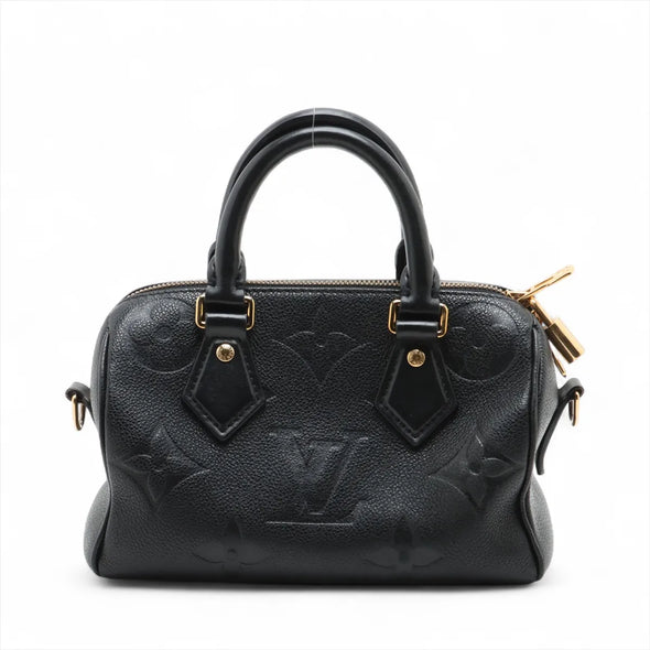 Louis Vuitton Noir Monogram Empreinte Leather Speedy 20  [Clearance Sale]
