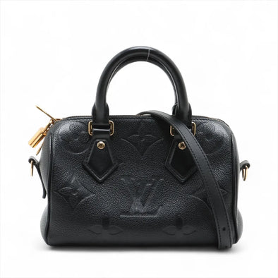 Louis Vuitton Noir Monogram Empreinte Leather Speedy 20  [Clearance Sale]