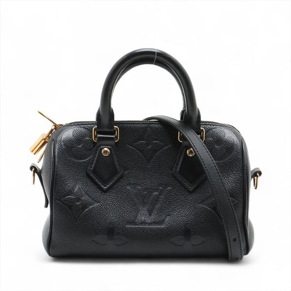 Louis Vuitton Noir Monogram Empreinte Leather Speedy 20  [Clearance Sale]