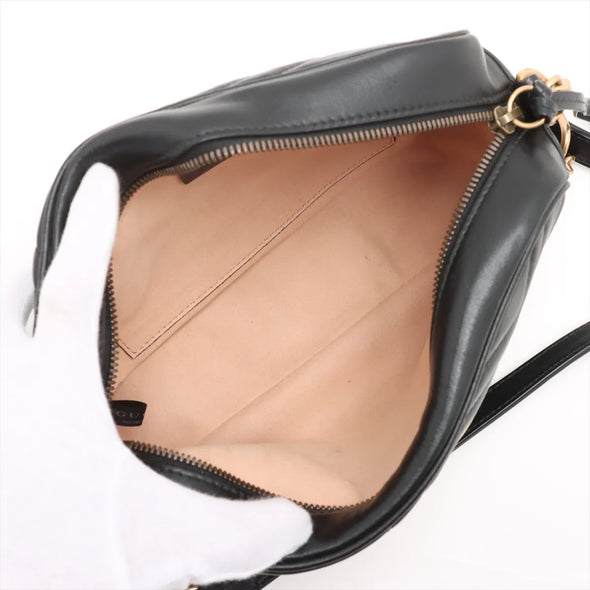 Gucci Black Leather GG Marmont Small Shoulder Bag [Clearance Sale]