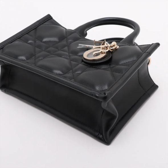 Christian Dior Black Macrocannage Calfskin Mini Dior Book Tote [Clearance Sale]