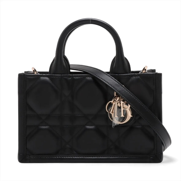 Christian Dior Black Macrocannage Calfskin Mini Dior Book Tote [Clearance Sale]