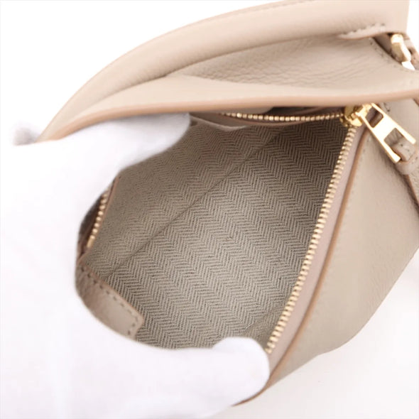 Loewe Beige Leather Mini Puzzle Bag [Clearance Sale]