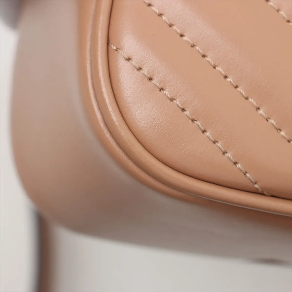 Gucci Beige Leather GG Marmont Small Shoulder Bag [Clearance Sale]