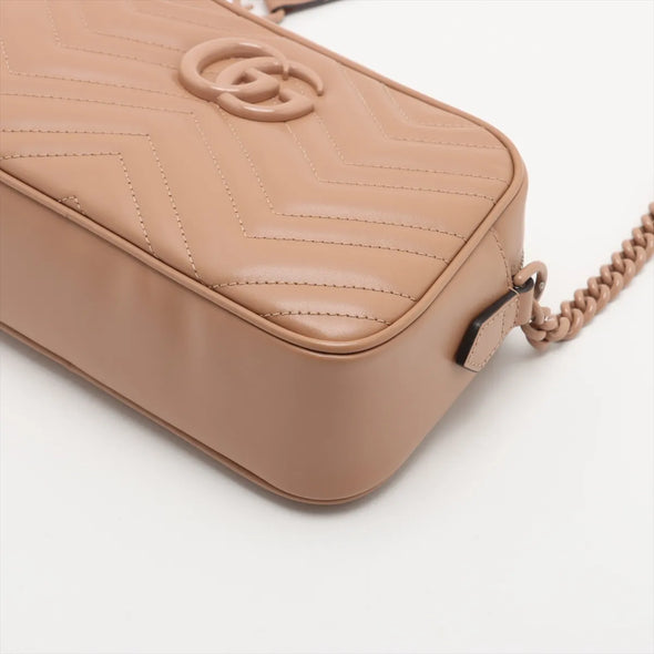 Gucci Beige Leather GG Marmont Small Shoulder Bag [Clearance Sale]