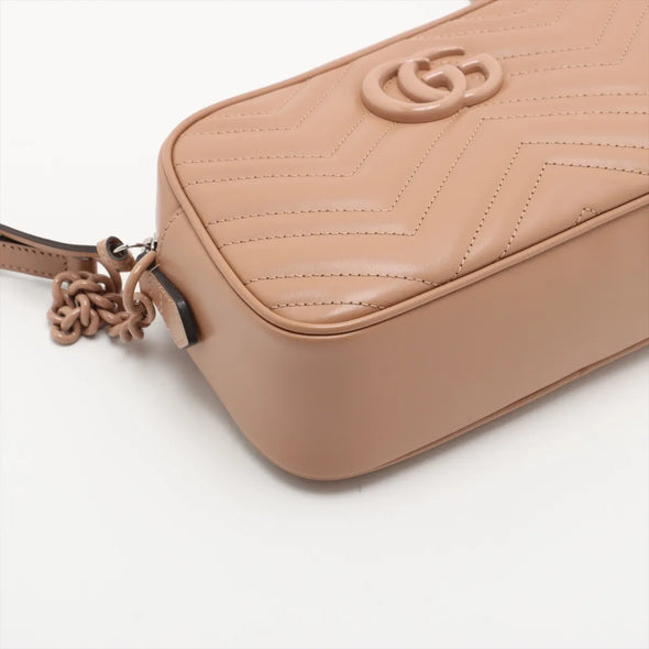 Gucci Beige Leather GG Marmont Small Shoulder Bag [Clearance Sale]