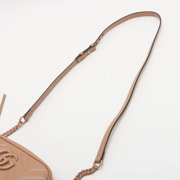 Gucci Beige Leather GG Marmont Small Shoulder Bag [Clearance Sale]