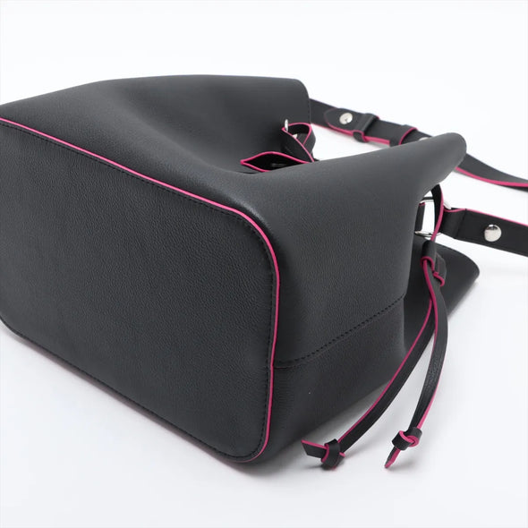 Louis Vuitton Black Leather Lock Me Bucket Bag [Clearance Sale]