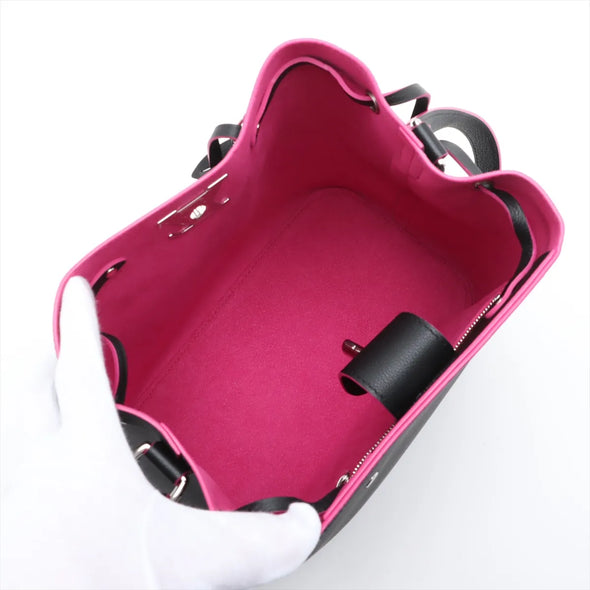 Louis Vuitton Black Leather Lock Me Bucket Bag [Clearance Sale]