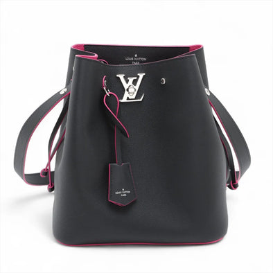 Louis Vuitton Black Leather Lock Me Bucket Bag [Clearance Sale]