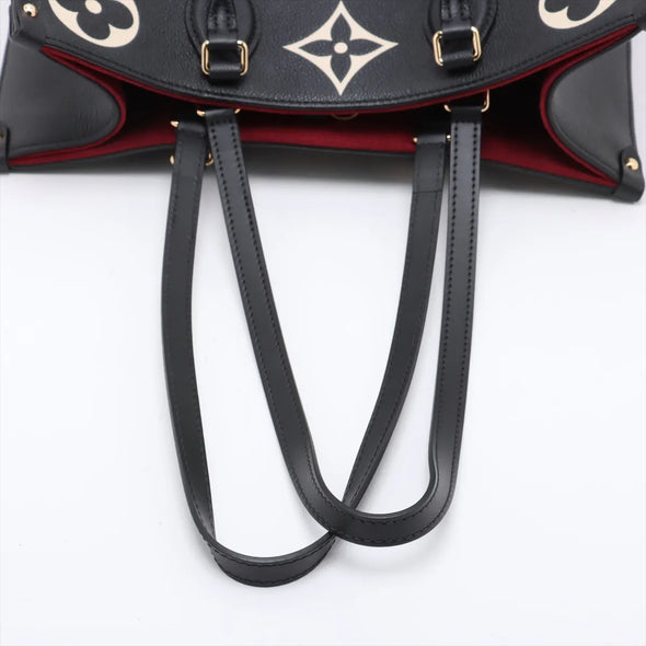 Louis Vuitton Black Beige Bicolor Monogram Empreinte Leather OnTheGo MM [Clearance Sale]