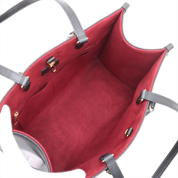 Louis Vuitton Black Beige Bicolor Monogram Empreinte Leather OnTheGo MM [Clearance Sale]