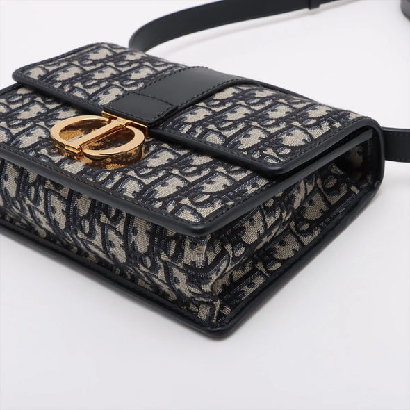 Christian Dior Blue Dioe Oblique Jacquard 30 Montaigne Chain Bag [Clearance Sale]
