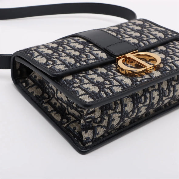 Christian Dior Blue Dioe Oblique Jacquard 30 Montaigne Chain Bag [Clearance Sale]