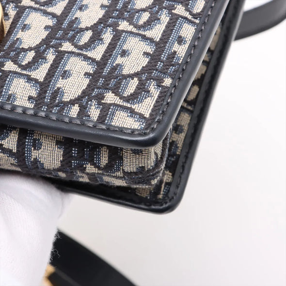 Christian Dior Blue Dioe Oblique Jacquard 30 Montaigne Chain Bag [Clearance Sale]