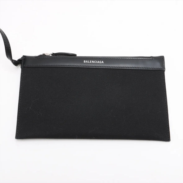 Balenciaga Black Canvas Navy Cabas [Clearance Sale]