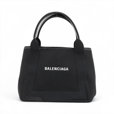 Balenciaga Black Canvas Navy Cabas [Clearance Sale]