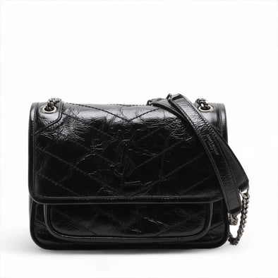 Saint Laurent Black Vintage Leather Niki Baby [Clearance Sale]