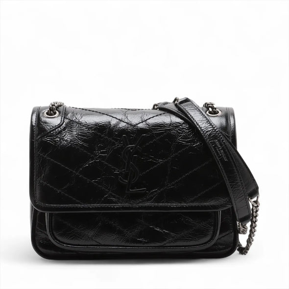 Saint Laurent Black Vintage Leather Niki Baby [Clearance Sale]