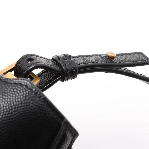 Saint Laurent Black Grained Leather Cassandra Mini Top Handle [Clearance Sale]