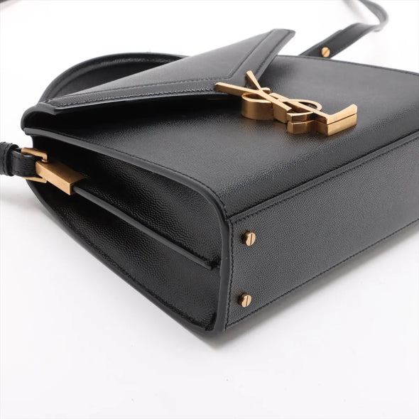 Saint Laurent Black Grained Leather Cassandra Mini Top Handle [Clearance Sale]