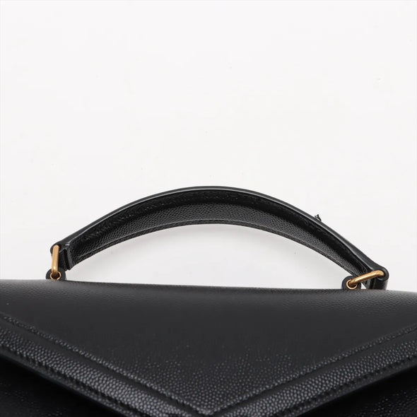 Saint Laurent Black Grained Leather Cassandra Mini Top Handle [Clearance Sale]
