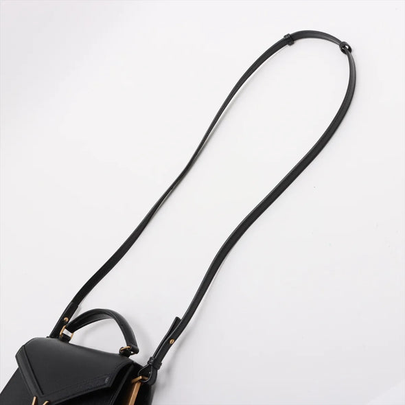 Saint Laurent Black Grained Leather Cassandra Mini Top Handle [Clearance Sale]