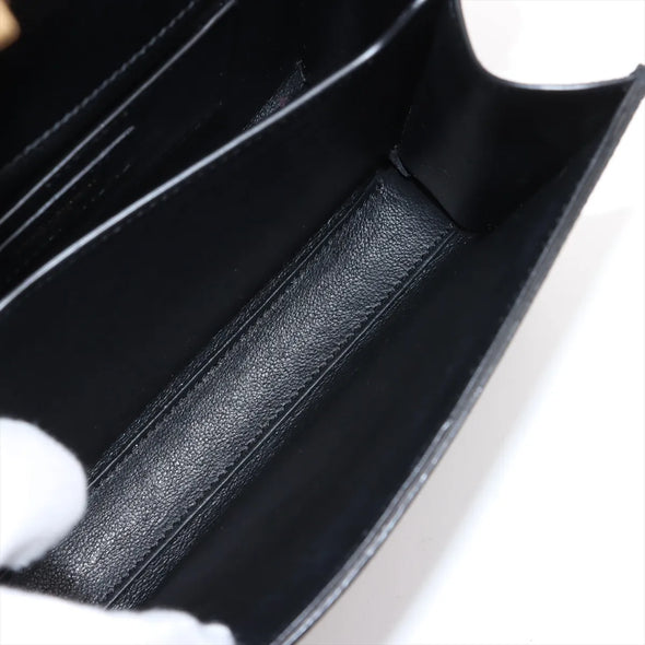 Saint Laurent Black Grained Leather Cassandra Mini Top Handle [Clearance Sale]