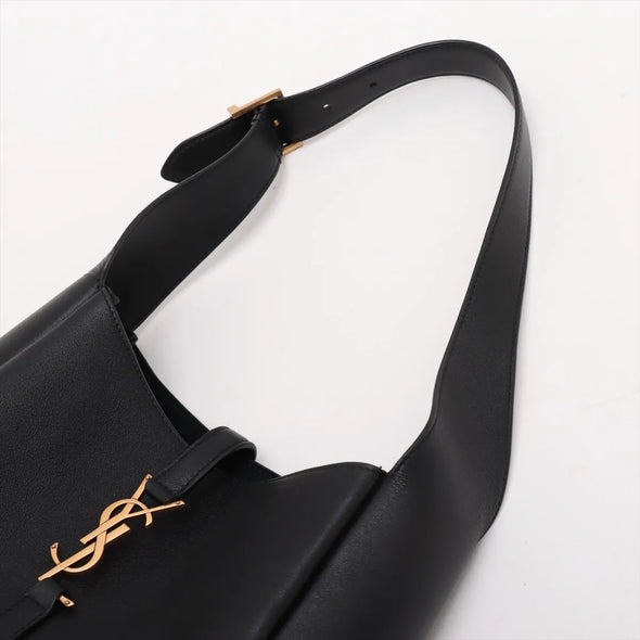 Saint Laurent Black Leather LE 5 A 7 Hobo Bag [Clearance Sale]