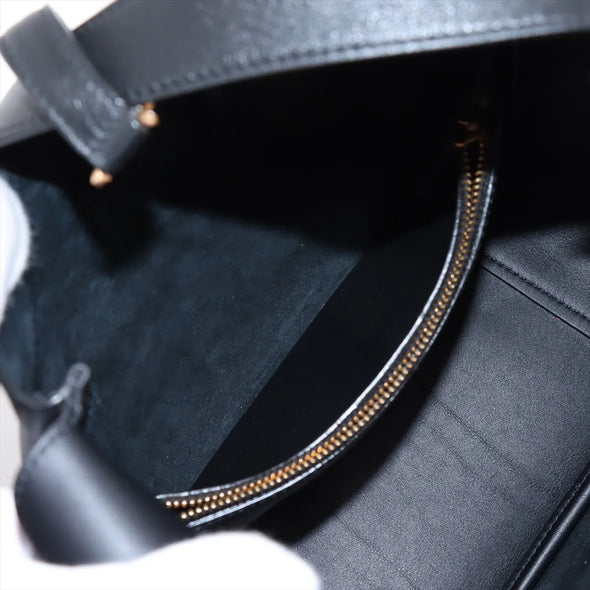 Saint Laurent Black Leather LE 5 A 7 Hobo Bag [Clearance Sale]