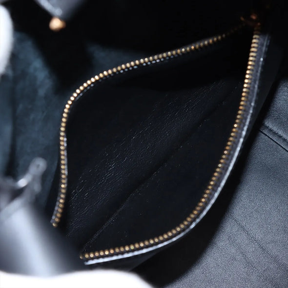 Saint Laurent Black Leather LE 5 A 7 Hobo Bag [Clearance Sale]