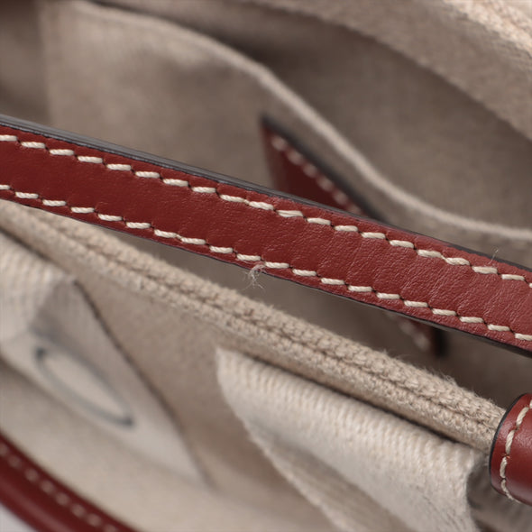 Chloe Brown Beige Canvas Mini Woody Tote Bag [Clearance Sale]