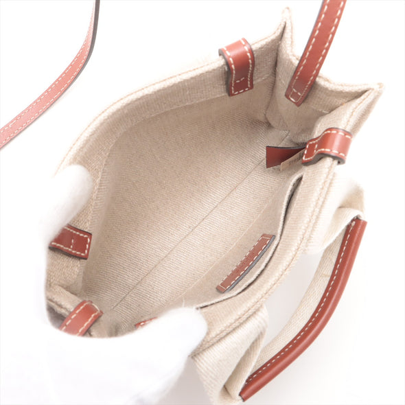 Chloe Brown Beige Canvas Mini Woody Tote Bag [Clearance Sale]