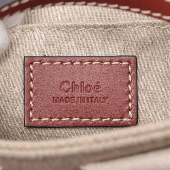 Chloe Brown Beige Canvas Mini Woody Tote Bag [Clearance Sale]