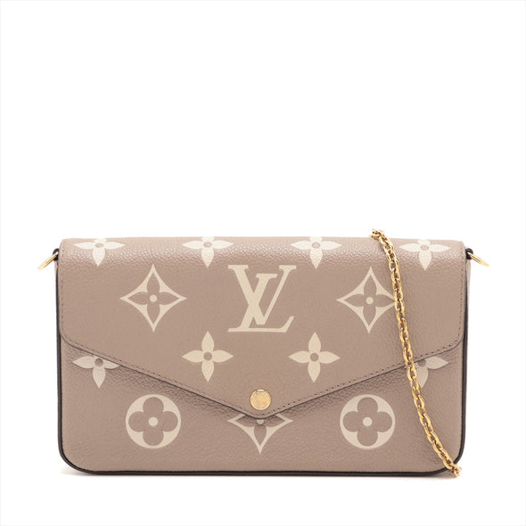 Louis Vuitton Tourterelle Monogram Empreinte Leather Felicie [Clearance Sale]