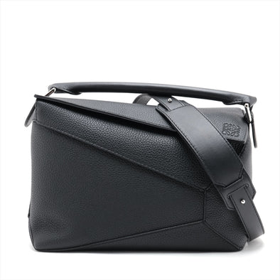Black Classic Calfskin Leather Puzzle Bag - 3