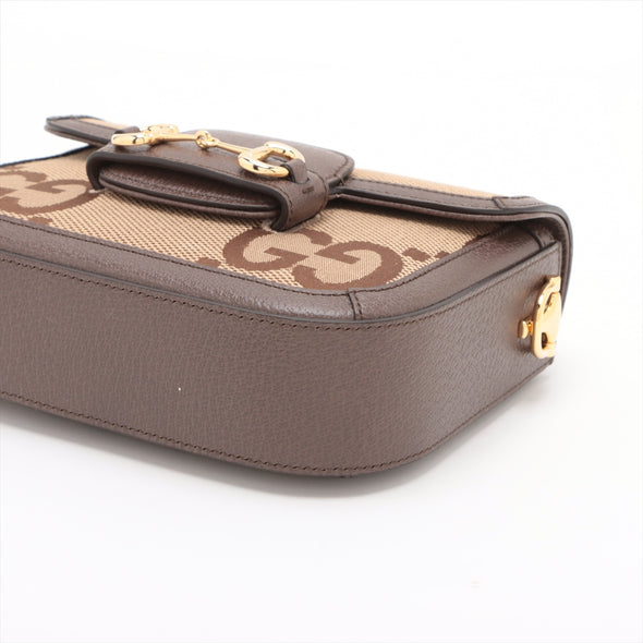 Brown GG Supreme Horsebit 1955 Mini Shoulder Bag