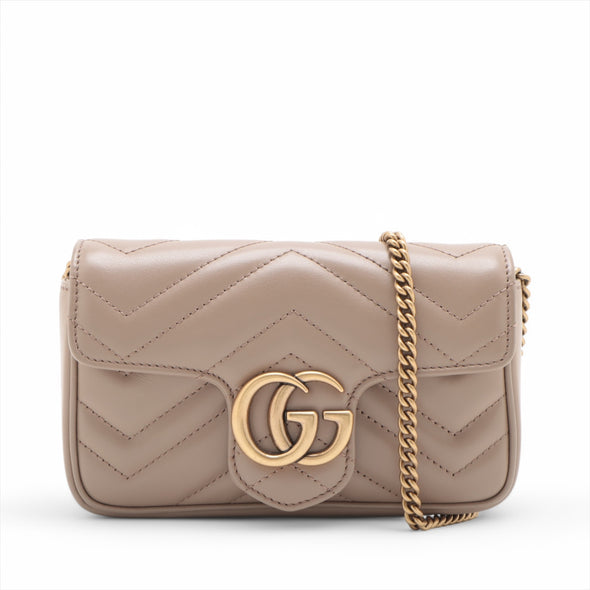 Gucci Pink Leather GG Marmont Mini Bag [Clearance Sale]