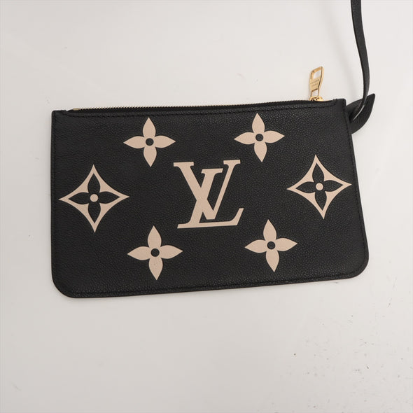 Louis Vuitton Black Beige Bicolor Monogram Empreinte Leather Neverfull MM [Clearance Sale]