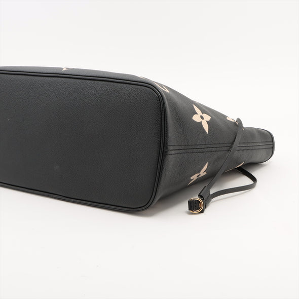 Louis Vuitton Black Beige Bicolor Monogram Empreinte Leather Neverfull MM [Clearance Sale]