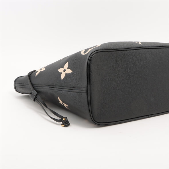 Louis Vuitton Black Beige Bicolor Monogram Empreinte Leather Neverfull MM [Clearance Sale]