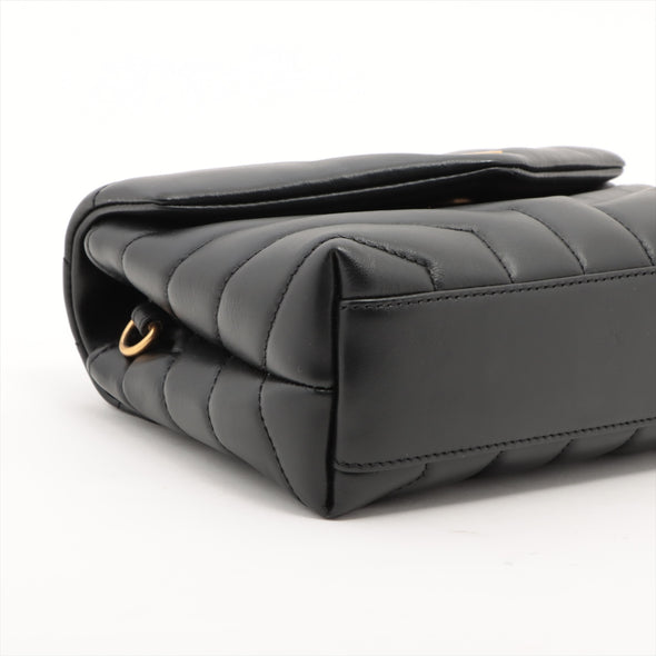 Saint Laurent Black Leather Mini Loulou Bag [Clearance Sale]