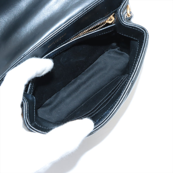 Saint Laurent Black Leather Mini Loulou Bag [Clearance Sale]