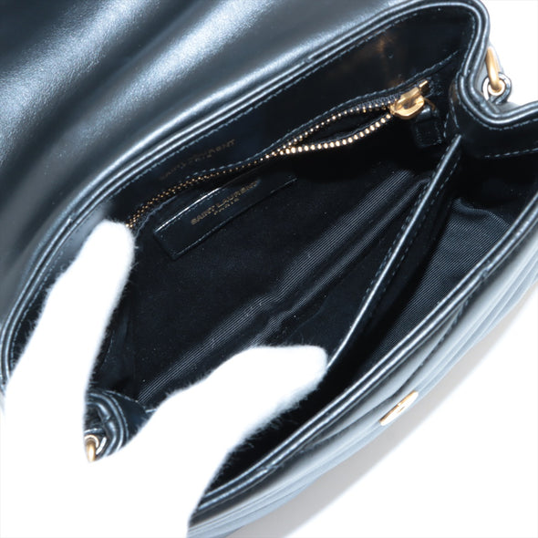 Saint Laurent Black Leather Mini Loulou Bag [Clearance Sale]