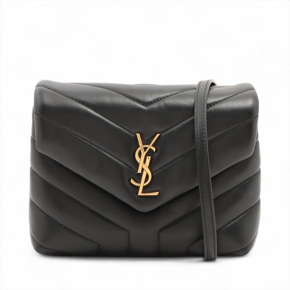 Saint Laurent Black Leather Mini Loulou Bag [Clearance Sale]