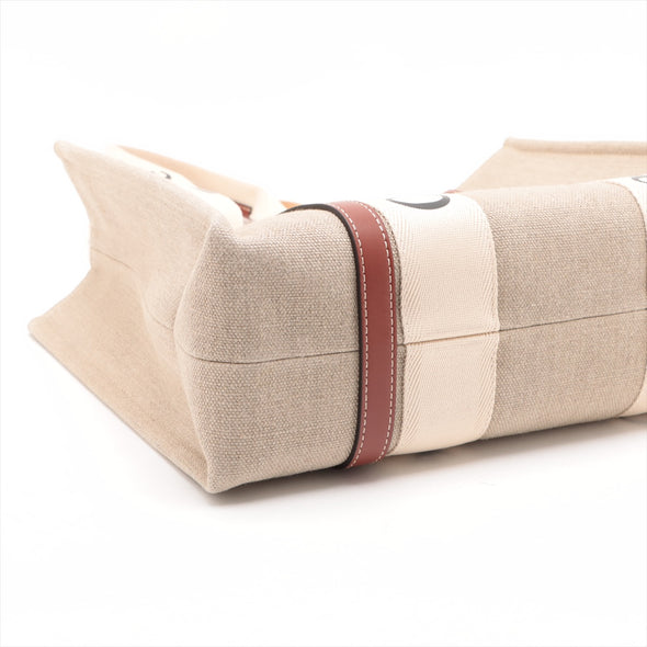 Chloe Brown Beige Canvas Medium Woody Tote Bag [Clearance Sale]